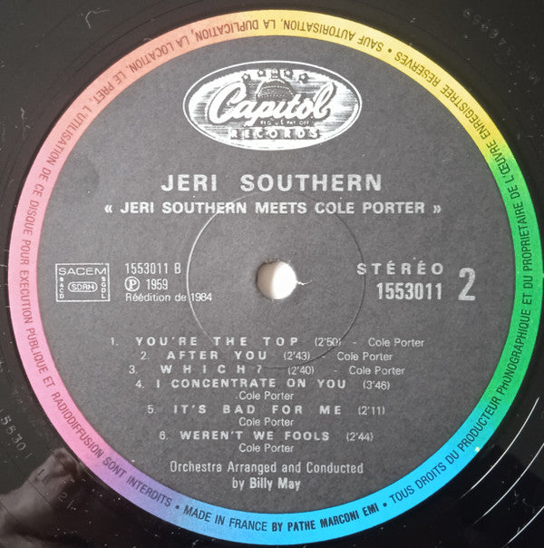 Jeri Southern : Jeri Southern Meets Cole Porter (LP, Album, RE)