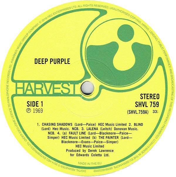 Deep Purple : Deep Purple (LP, Album, RE, RM, Gat)