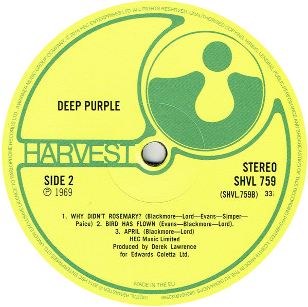 Deep Purple : Deep Purple (LP, Album, RE, RM, Gat)