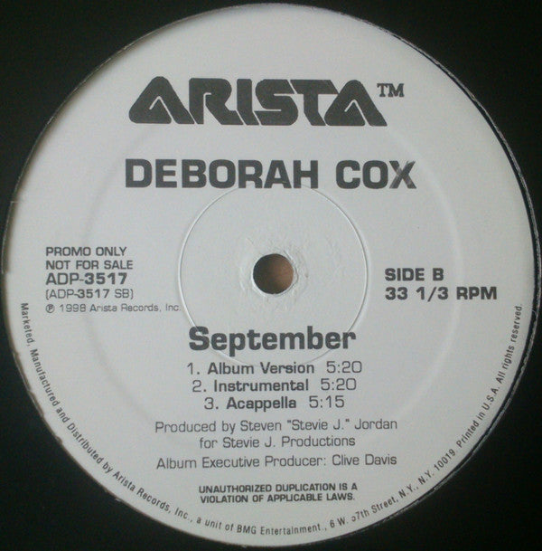 Deborah Cox : September (12", Promo)