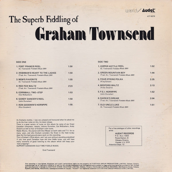 Graham Townsend : The Superb Fiddling Of Graham Townsend (LP, Album)