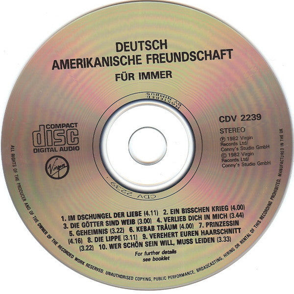 Deutsch Amerikanische Freundschaft : Für Immer (CD, Album, RE)