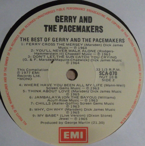 Gerry And The Pacemakers* : The Best Of Gerry And The Pacemakers (LP, Comp)