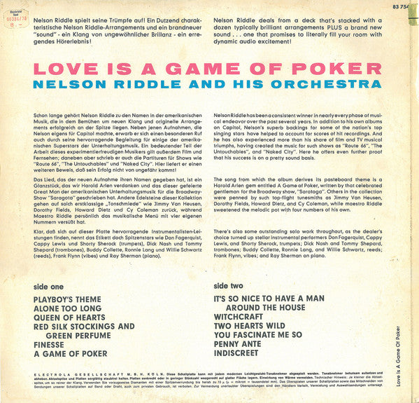 Nelson Riddle : Love Is A Game Of Poker (LP, Album)