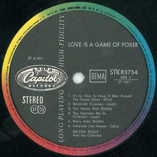 Nelson Riddle : Love Is A Game Of Poker (LP, Album)