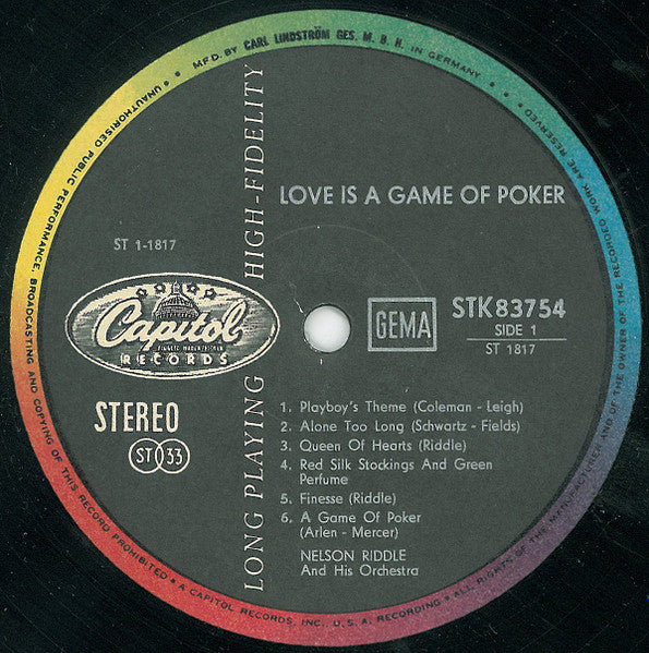 Nelson Riddle : Love Is A Game Of Poker (LP, Album)