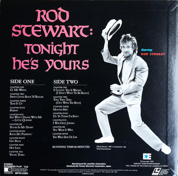 Rod Stewart With Special Guest Star Tina Turner : Tonight He's Yours (Laserdisc, 12", NTSC, CLV)