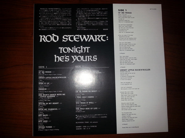 Rod Stewart With Special Guest Star Tina Turner : Tonight He's Yours (Laserdisc, 12", NTSC, CLV)