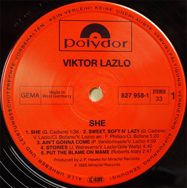 Viktor Lazlo : She (LP, Album)