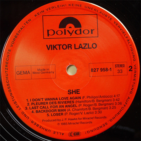 Viktor Lazlo : She (LP, Album)