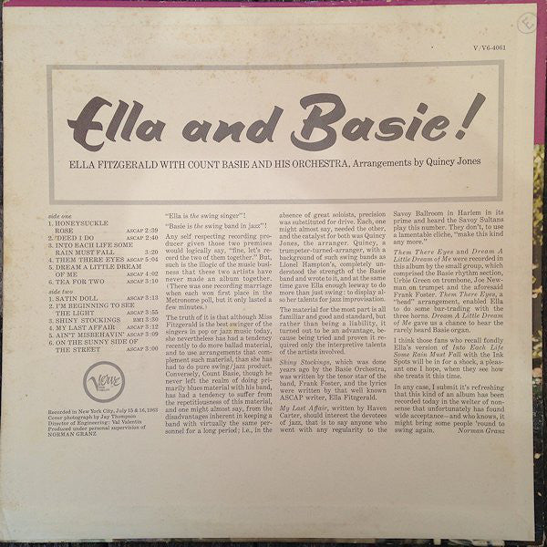 Ella* And Basie* : Ella And Basie! (LP, Album)
