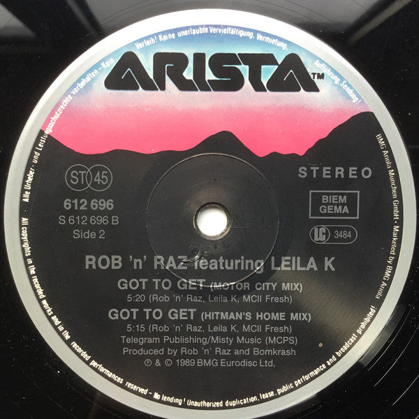 Rob 'N' Raz Featuring Leila K : Got To Get (12", Maxi)