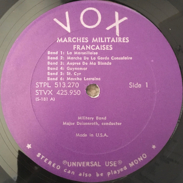Orchestre Militaire : Marches Militaires Francaises (A Salute To France) (LP, RE)