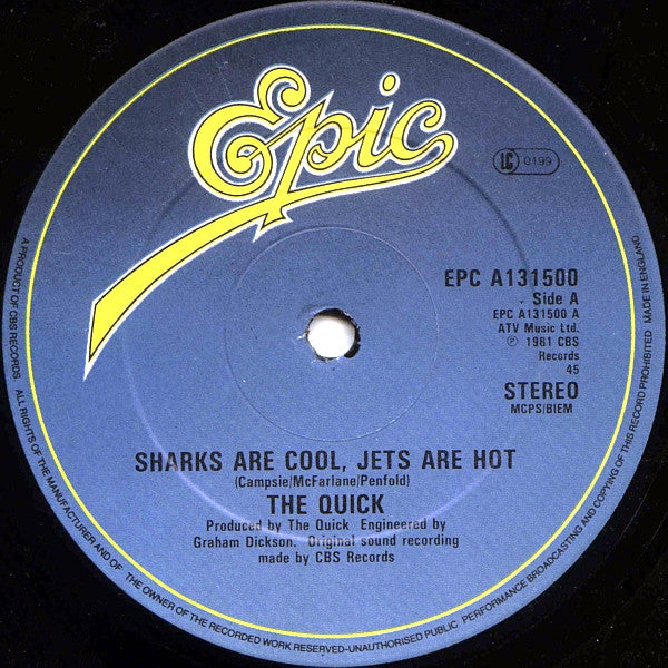 The Quick : Sharks Are Cool, Jets Are Hot (12")