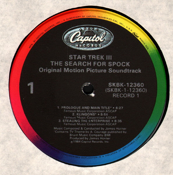 James Horner : Star Trek III: The Search For Spock (Original Motion Picture Soundtrack) (LP, Album, Gat + 12", S/Sided, Single + Jac)