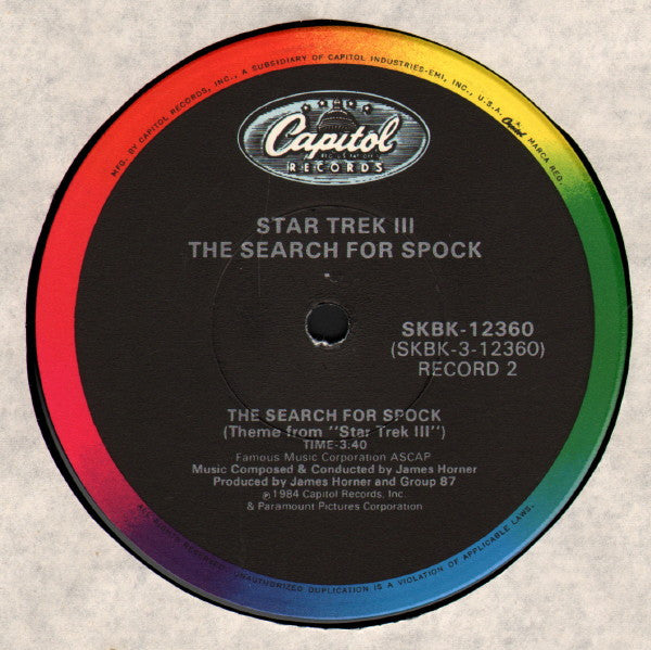 James Horner : Star Trek III: The Search For Spock (Original Motion Picture Soundtrack) (LP, Album, Gat + 12", S/Sided, Single + Jac)