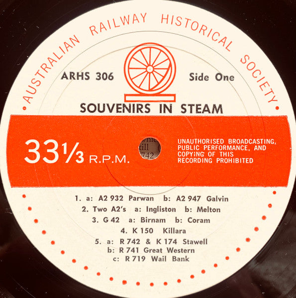 No Artist : Souvenirs In Steam - Recorded on the Victorian Railways (LP, Album)