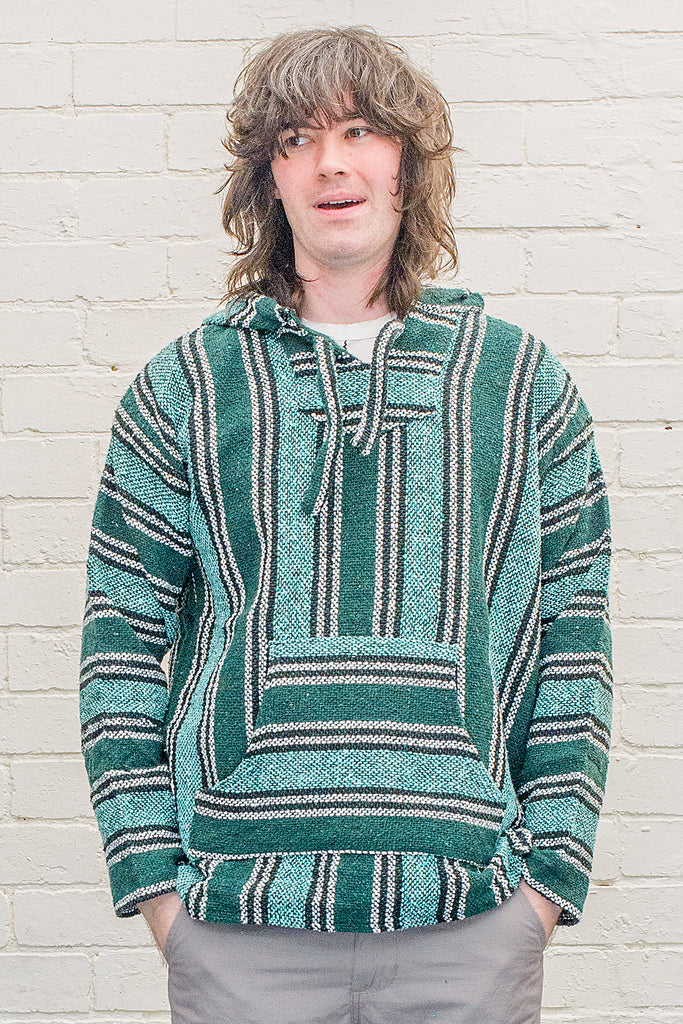 Model wearing a Turtle Baja Hoodie from the front