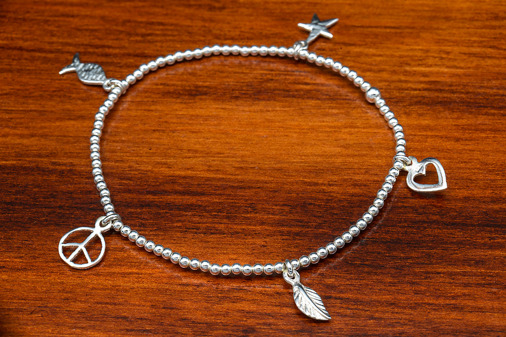 Sterling Silver multiple charm bracelet