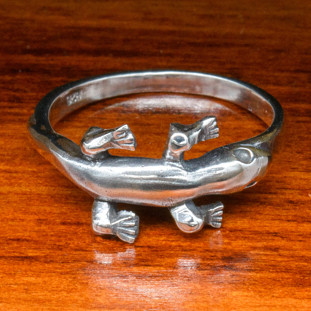 sterling silver small lizard ring