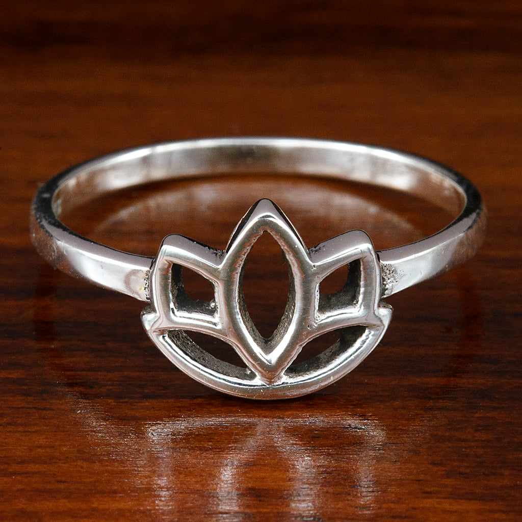 sterling silver small lotus ring