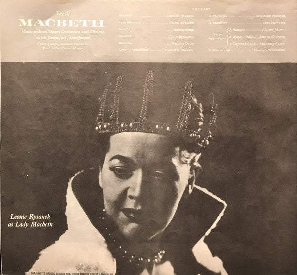 Giuseppe Verdi, Leonard Warren, Leonie Rysanek, Carlo Bergonzi, Jerome Hines, The Metropolitan Opera House Orchestra And Metropolitan Opera Chorus, Erich Leinsdorf : Macbeth (3xLP + Box)