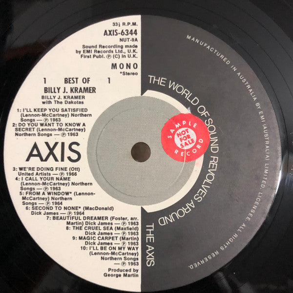 Billy J. Kramer With The Dakotas* : The Best Of Billy J. Kramer With The Dakotas (LP, Album, Comp)