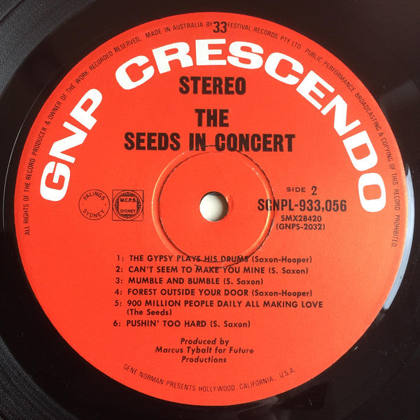 The Seeds : Raw & Alive In Concert At Merlin's Music Box (LP, Album)