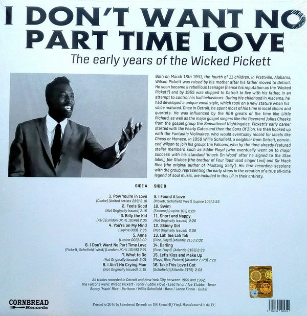 Wilson Pickett : I Don't Want No Part Time Love - The Early Years Of The Wicked Pickett (LP, Comp)