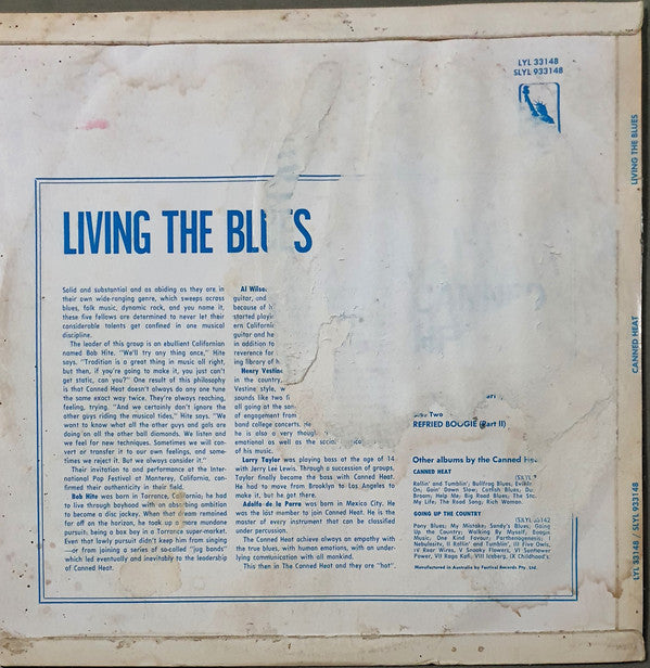 Canned Heat : Living The Blues (LP, Album)