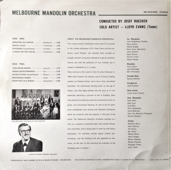 Melbourne Mandolin Orchestra Conducted By Josef Ruecker : Andalusian Romance (LP, Album)