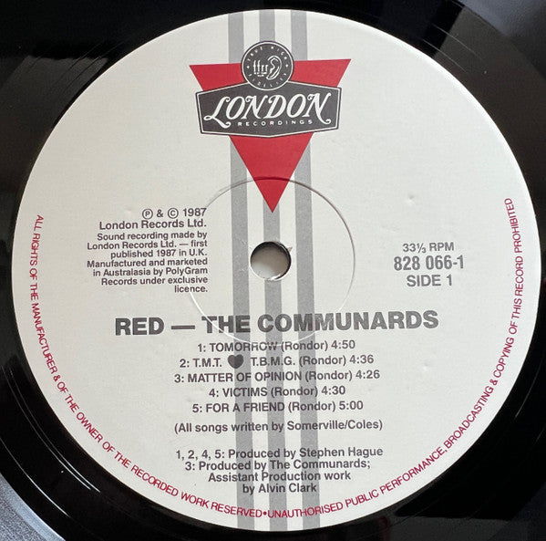 The Communards : Red (LP, Album)