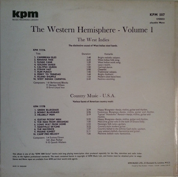 Various : The West Indies / Country Music USA (LP)