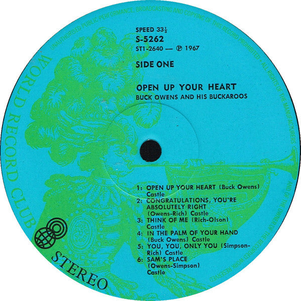 Buck Owens And His Buckaroos : Open Up Your Heart (LP, Album, Club)