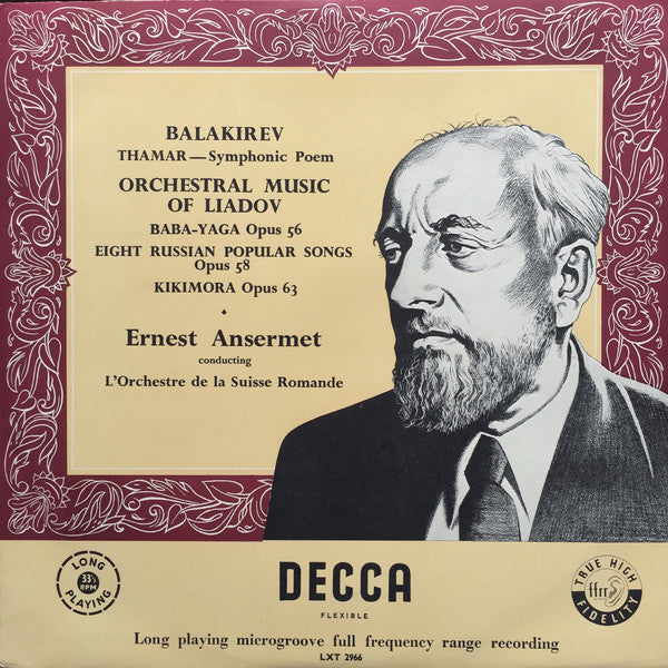 Mily Balakirev, Anatoly Liadov - Ernest Ansermet Conducting L'Orchestre De La Suisse Romande : Thamar - Symphonic Poem / Orchestral Music (LP, Mono)