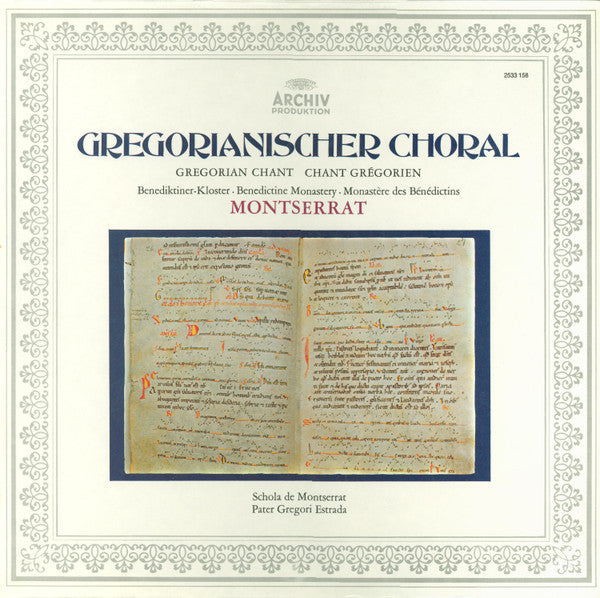 Scola Des Klosters Montserrat* / Pater Gregori Estrada* : Gregorianischer Choral (LP, Gat)