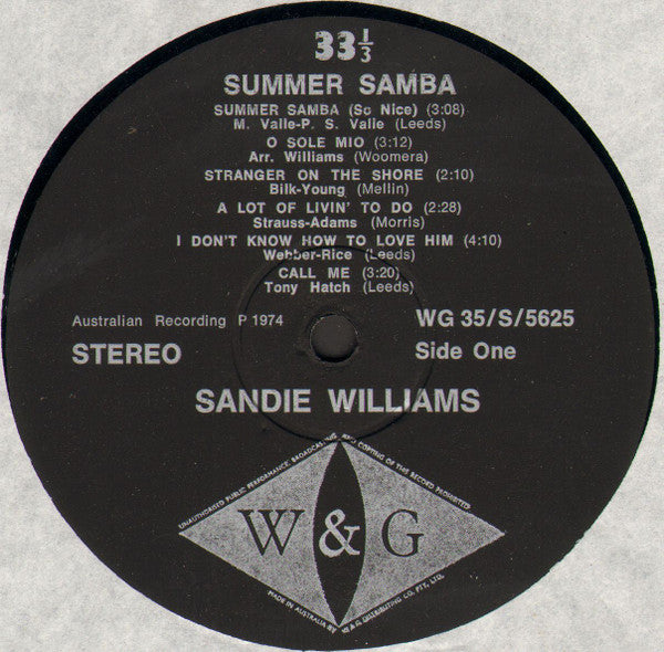 Sandie Williams : Summer Samba (LP, Album)