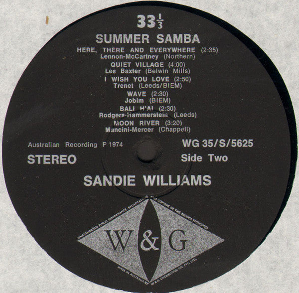 Sandie Williams : Summer Samba (LP, Album)