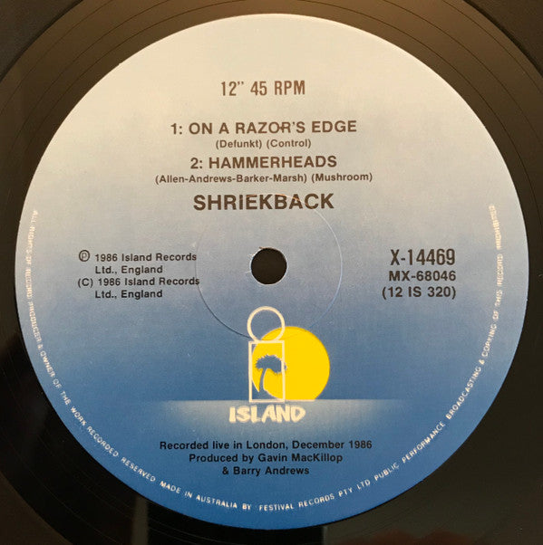 Shriekback : Running On The Rocks (12", Ltd)