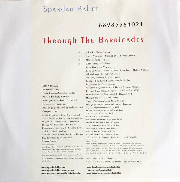 Spandau Ballet : Through The Barricades (LP, Album, RE, RM)