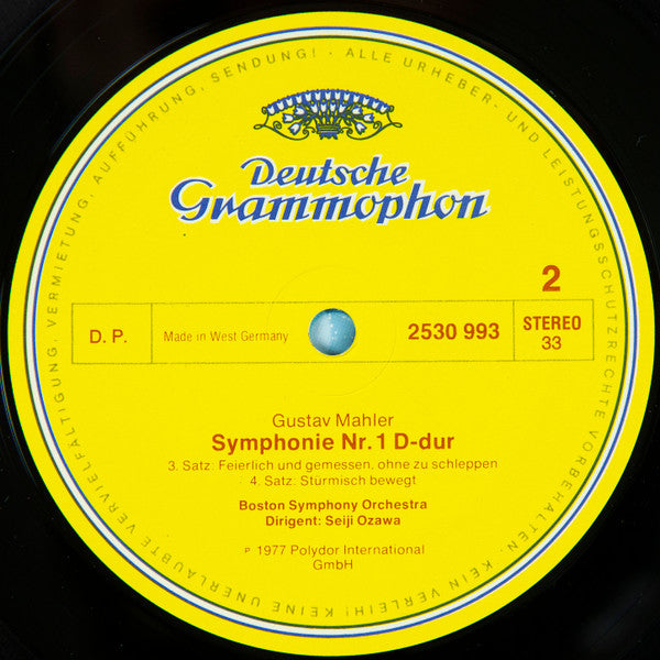 Gustav Mahler - Boston Symphony Orchestra, Seiji Ozawa : Symphony No.1 (LP)