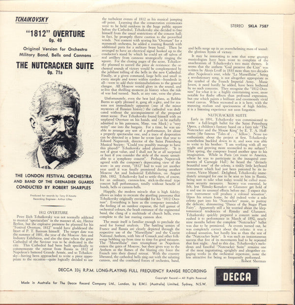 Pyotr Ilyich Tchaikovsky, The London Festival Orchestra, The Band Of The Grenadier Guards : Tchaikovsky "1812" Overture Op. 49 + The Nutcracker Suite, Op. 71a (LP)