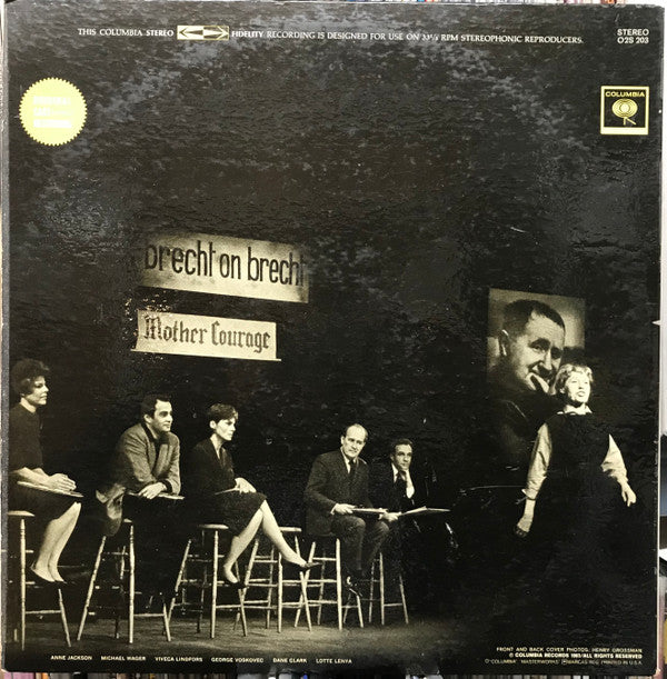 Dane Clark (3), Anne Jackson, Lotte Lenya, Viveca Lindfors, Jiří Voskovec, Michael Wager : Brecht On Brecht (2xLP, Gat)