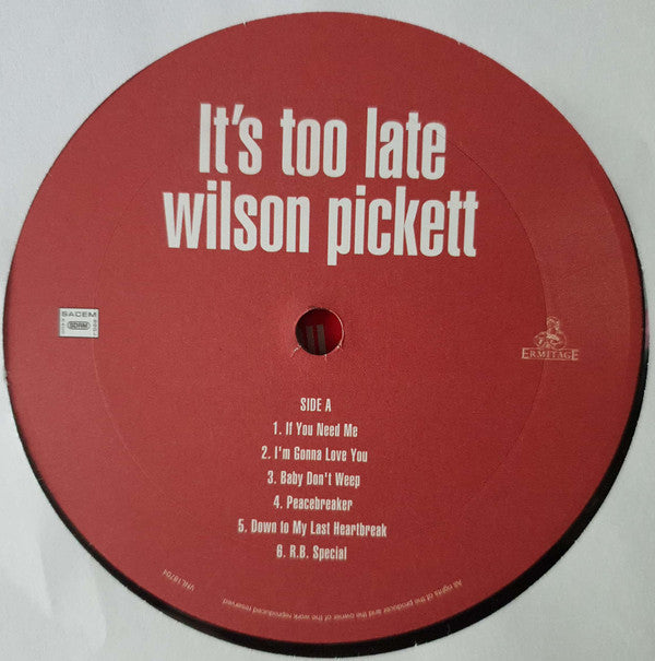 Wilson Pickett : It's Too Late (LP, Album, RE, Unofficial)
