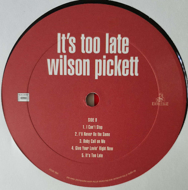Wilson Pickett : It's Too Late (LP, Album, RE, Unofficial)
