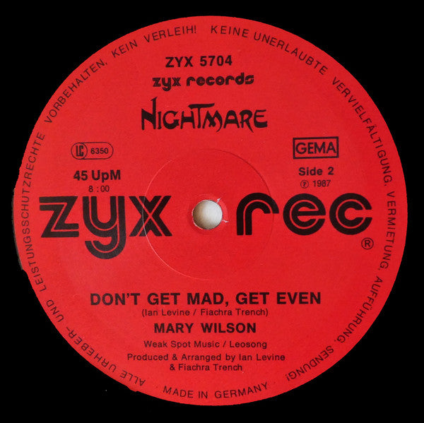 Mary Wilson : Don't Get Mad, Get Even (12")