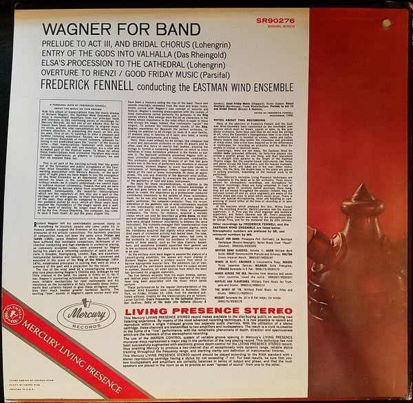 Richard Wagner, Frederick Fennell, Eastman Wind Ensemble : Wagner For Band (LP, Album)