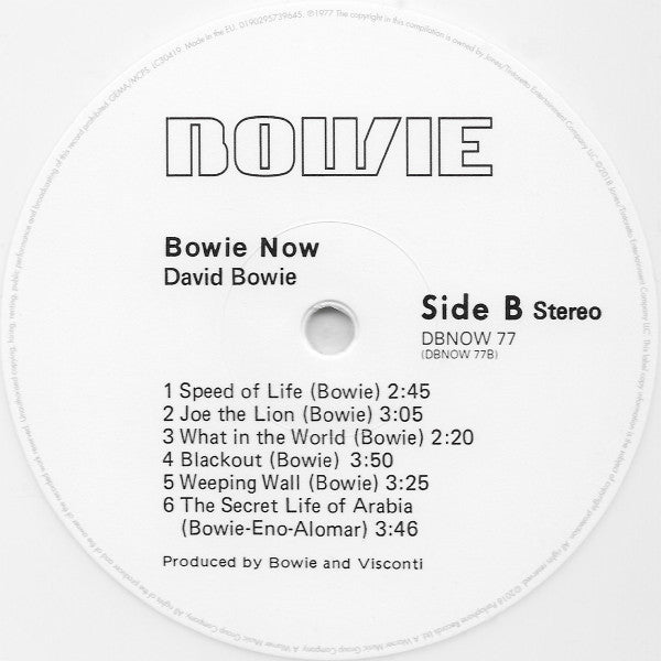 David Bowie : Bowie Now (LP, Comp, RE, Whi)