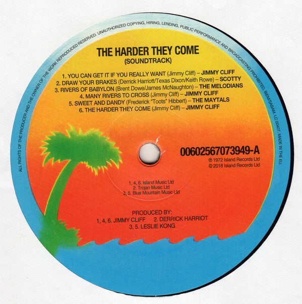 Various : The Harder They Come (Original Soundtrack Recording) (LP, Comp, RE, 180)