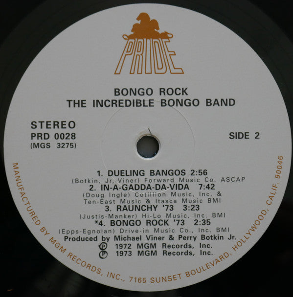 The Incredible Bongo Band : Bongo Rock (LP, Album, RE)